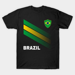 Vintage Brazil Sunflower Flag Brazil Soccer Lover T-Shirt